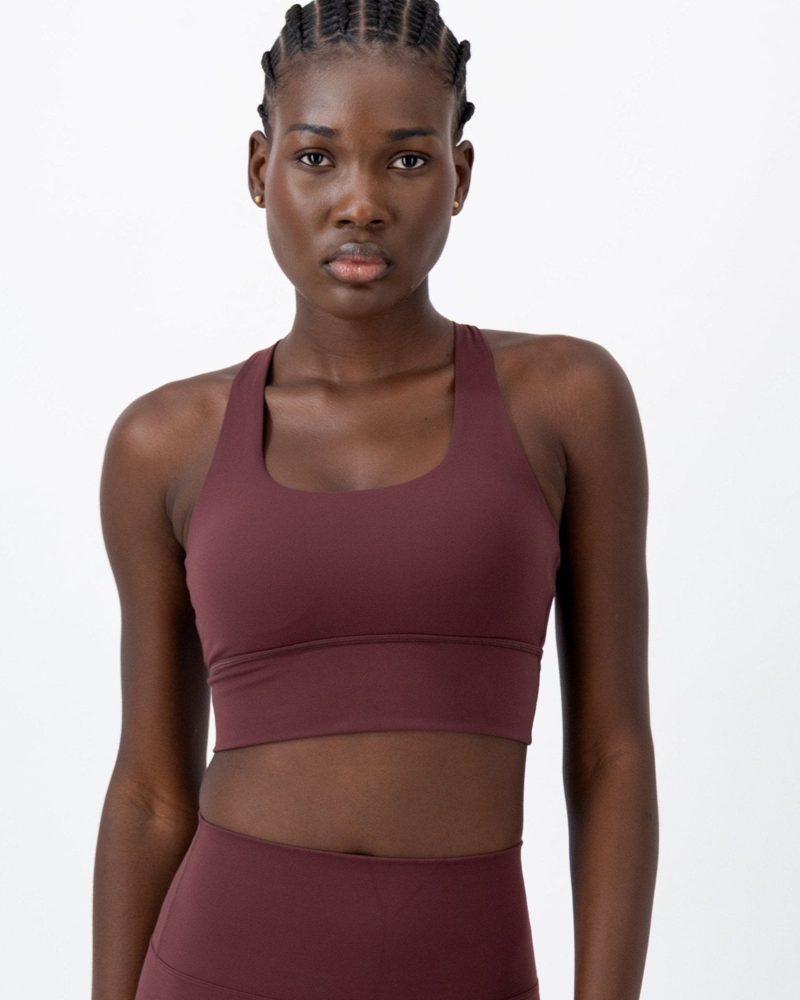 Solice Yoga Bra | Dark Garnet – women’s activewear by NAVA