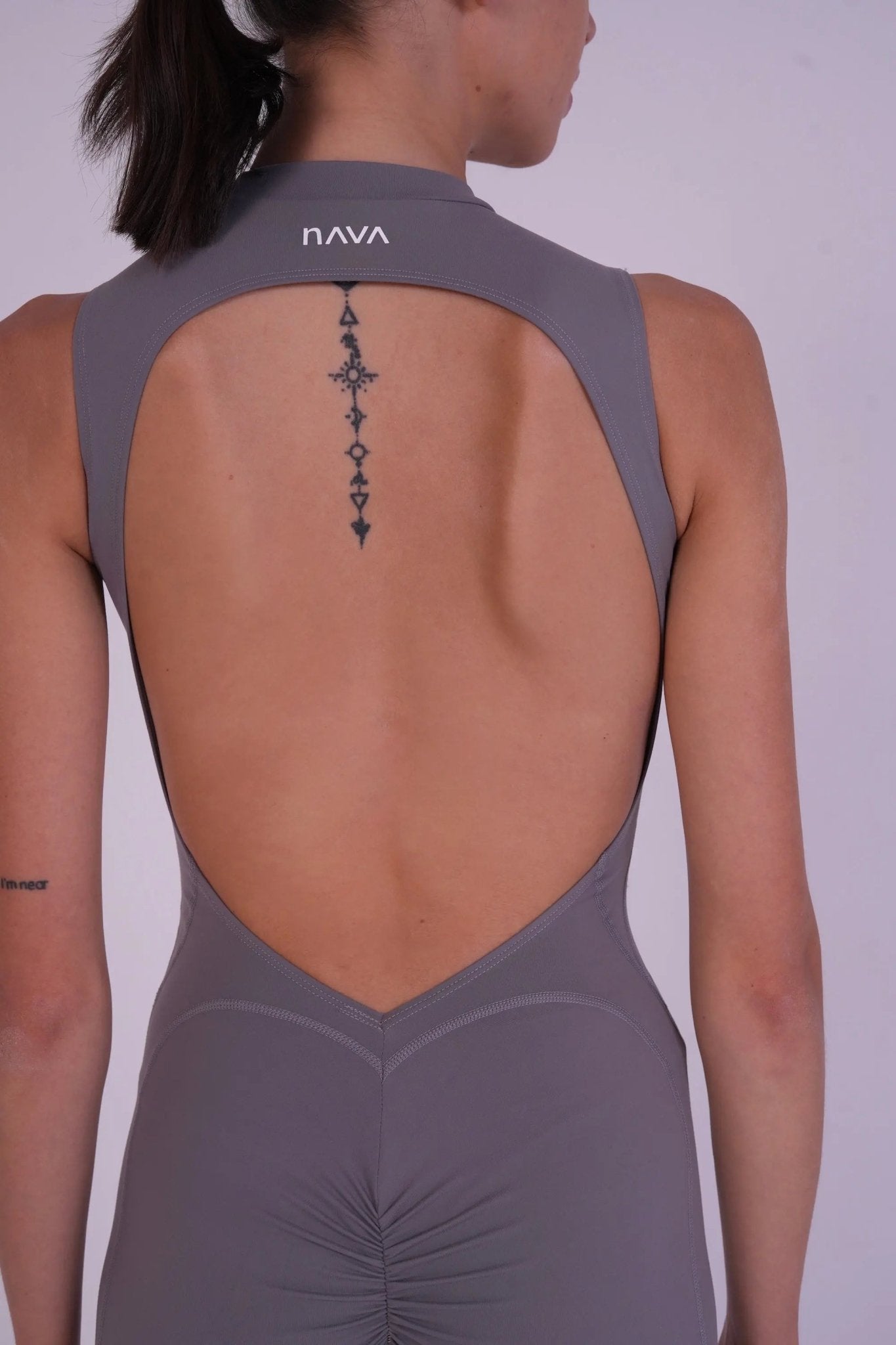 Contour Bodysuit – Grey Moonstone – women’s activewear by NAVA