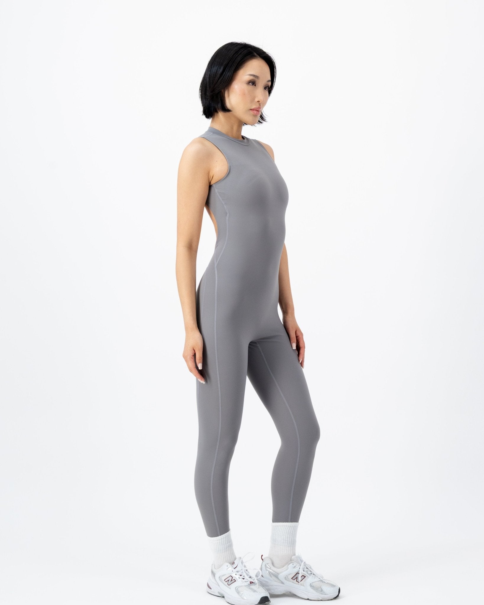 Contour Bodysuit | Moonstone Grey – women’s activewear by NAVA