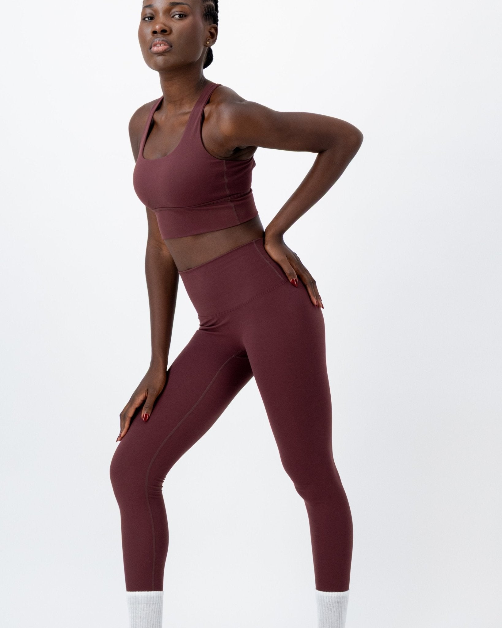 Ground High-Rise Leggings | Dark Garnet – women’s activewear by NAVA