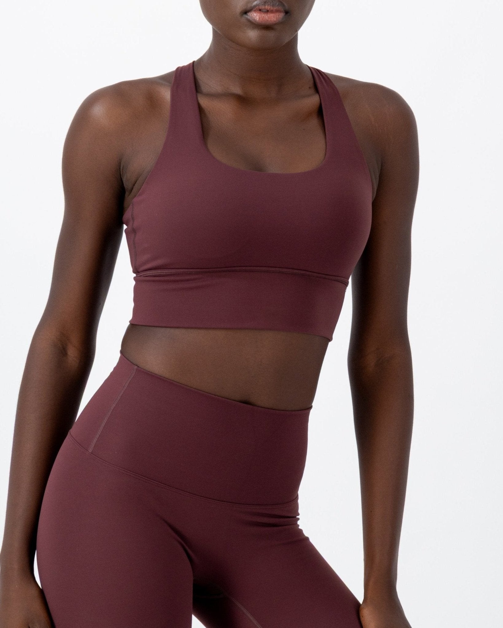 Solice Yoga Bra | Dark Garnet – women’s activewear by NAVA