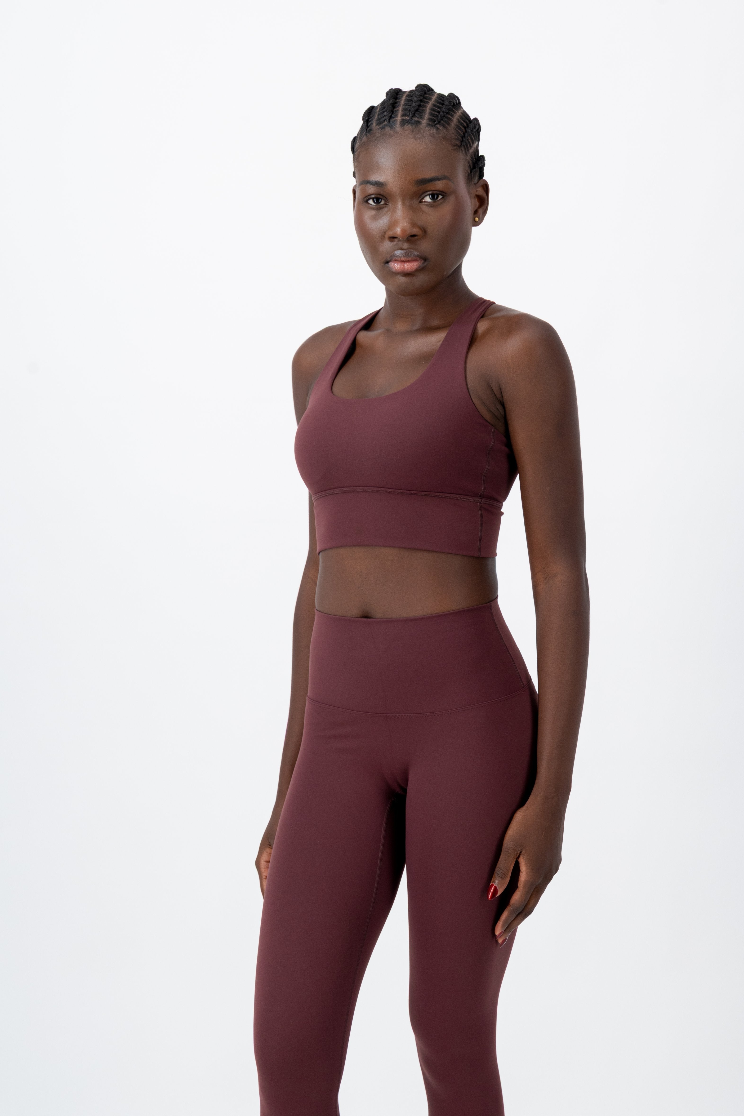 Solice Yoga Bra | Dark Garnet – women’s activewear by NAVA