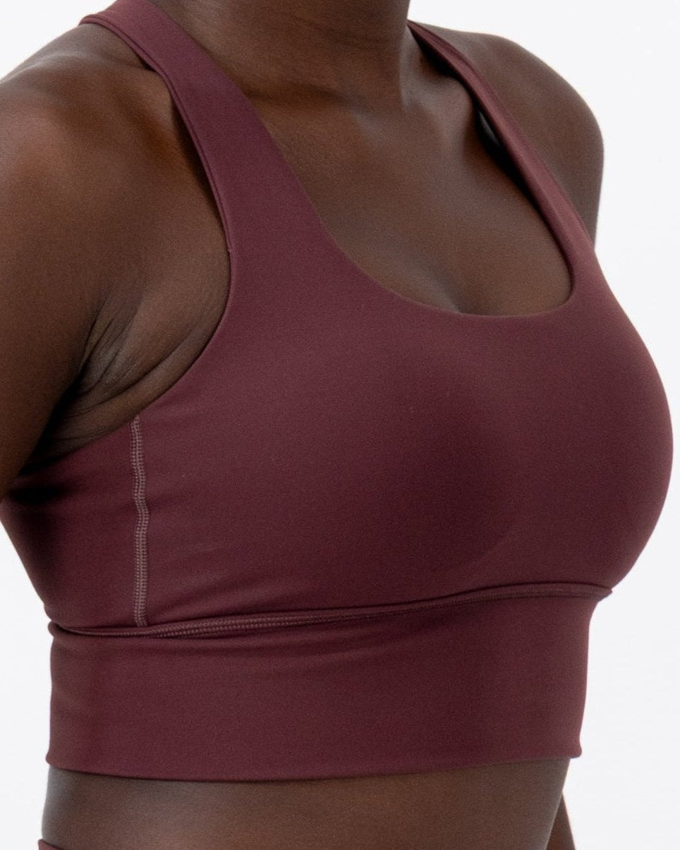 Solice Yoga Bra | Dark Garnet – women’s activewear by NAVA