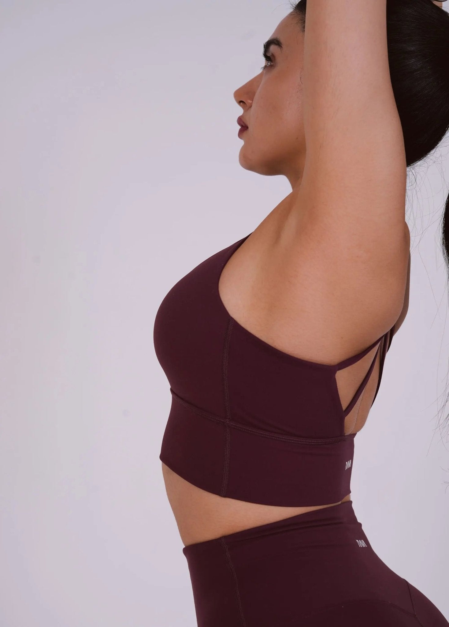 Solice Yoga Bra – Dark Garnet – women’s activewear by NAVA