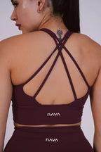 Solice Yoga Bra – Dark Garnet – women’s activewear by NAVA