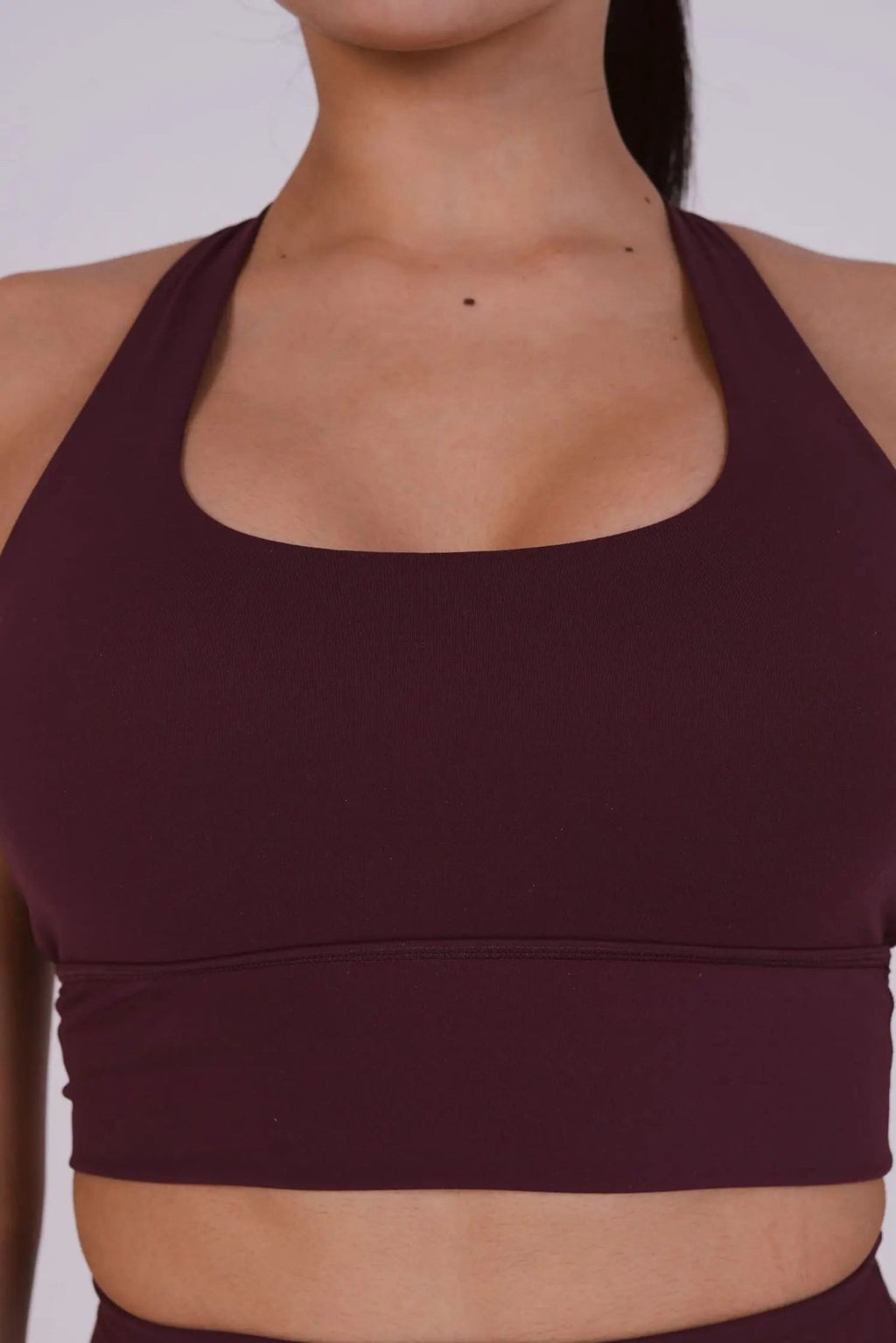 Solice Yoga Bra – Dark Garnet – women’s activewear by NAVA