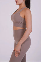 Solice Yoga Bra - Sandstone – women’s activewear by NAVA